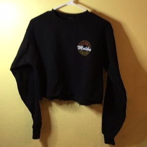 John Galt black crop Malibu sweatshirt